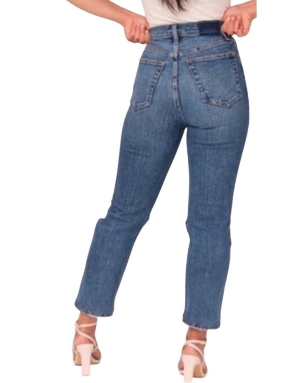 Abercrombie & Fitch Curve Love Short 27 4 Ultra High Rise Ankle Straight Jean - Picture 5 of 10